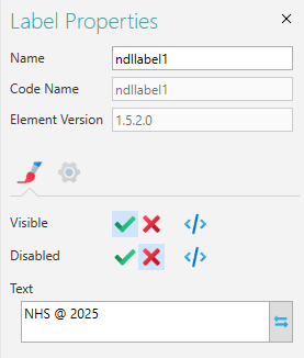 Picture showing Label Properties. 